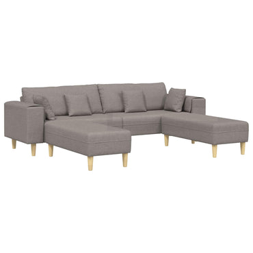 vidaXL Sofa mit Kissen 3 pcs Taupe Stoff