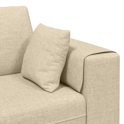 vidaXL Sofa mit Kissen 3 pcs Creme Stoff