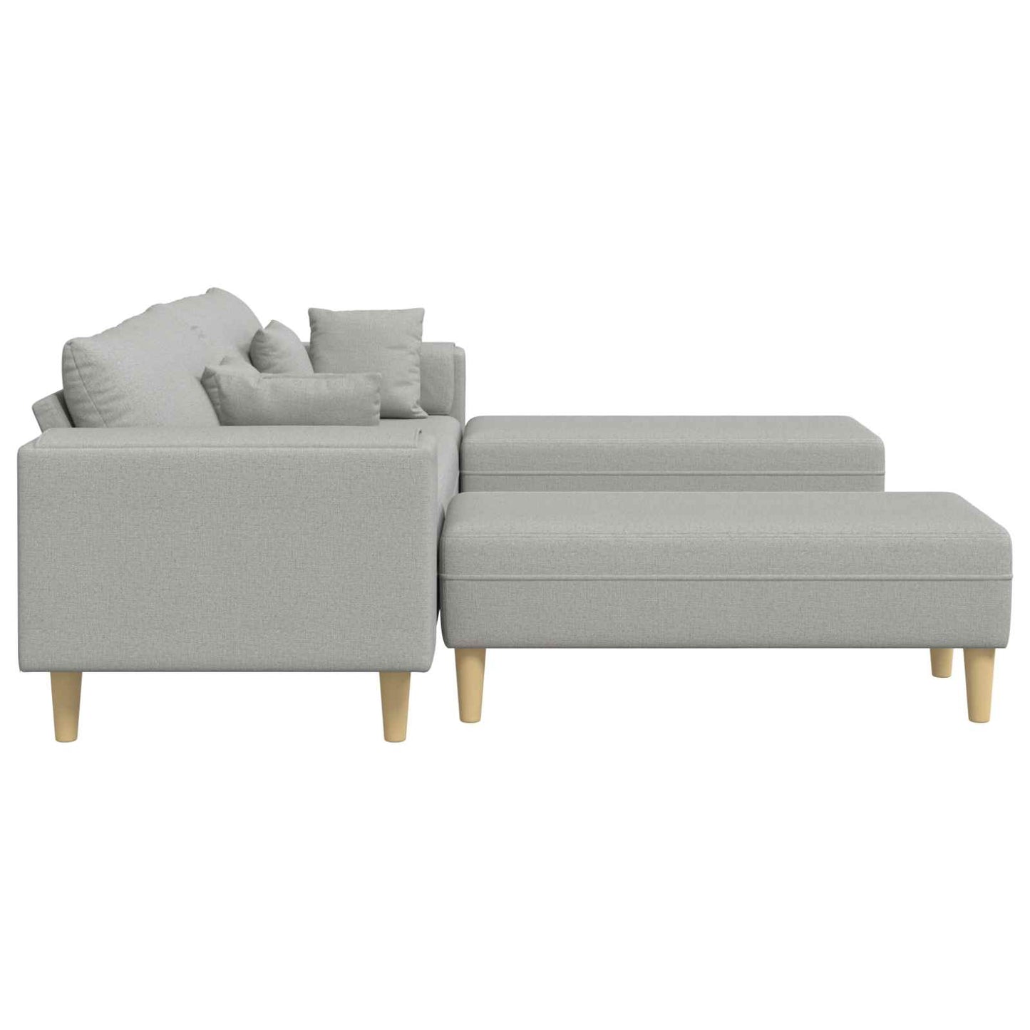 Sofa mit Kissen 3 pcs Wolkengrau Stoff