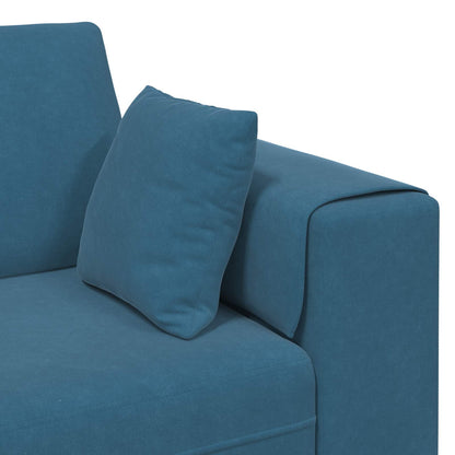 vidaXL Sofa mit Kissen 3 pcs Blau Samt