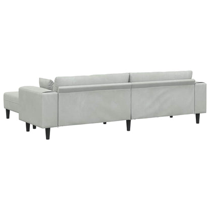 vidaXL Sofa mit Kissen 3 pcs Hellgrau Samt