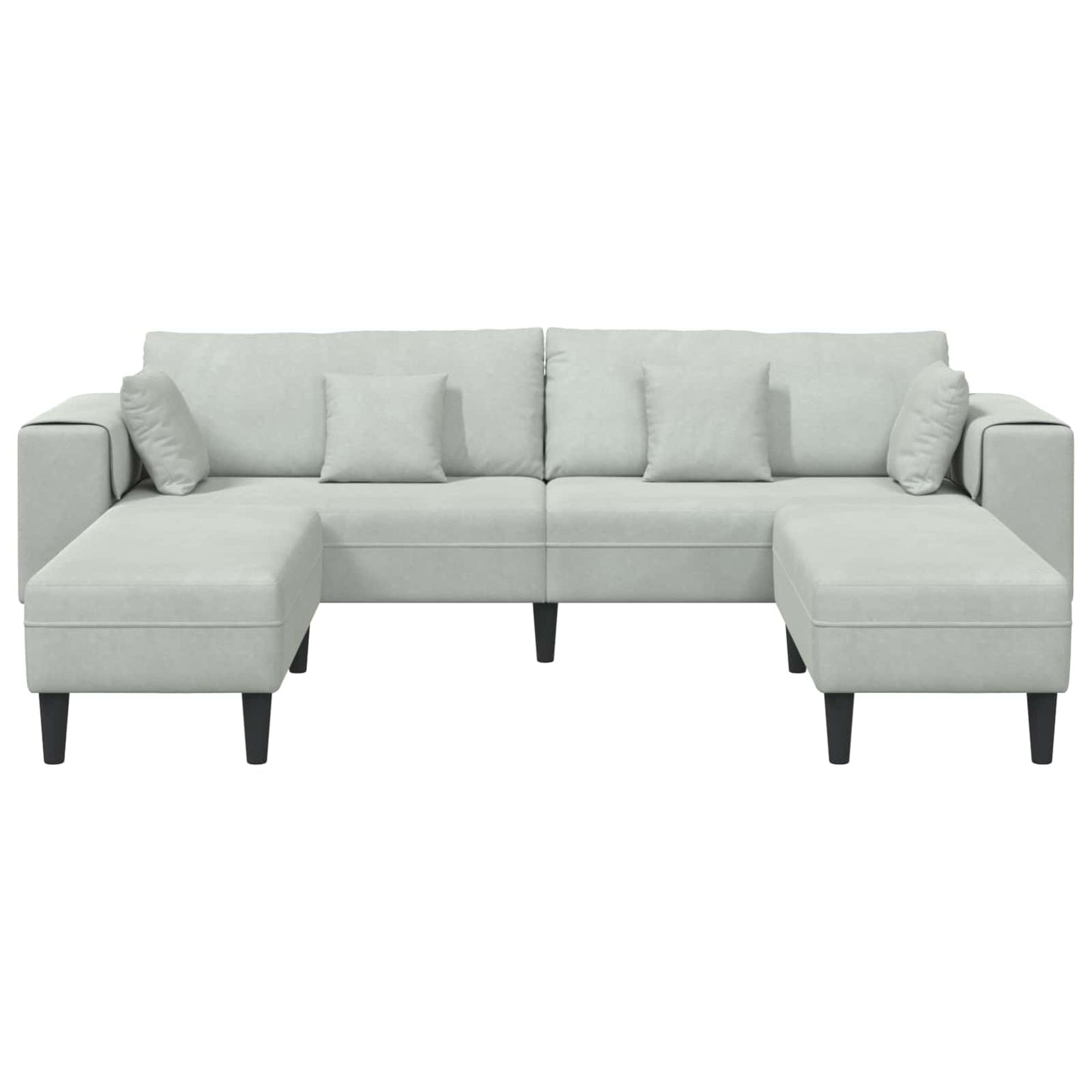 vidaXL Sofa mit Kissen 3 pcs Hellgrau Samt