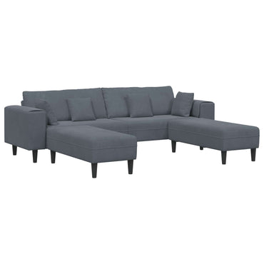vidaXL Sofa mit Kissen 3 pcs Dunkelgrau Samt