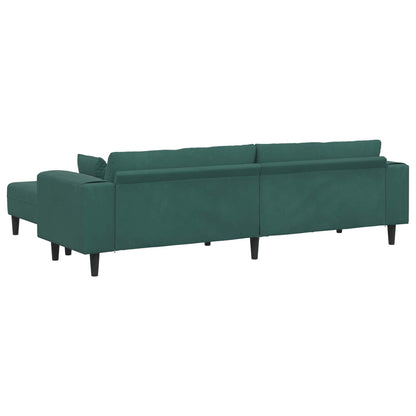 vidaXL Sofa mit Kissen 3 pcs Dunkelgrün Samt