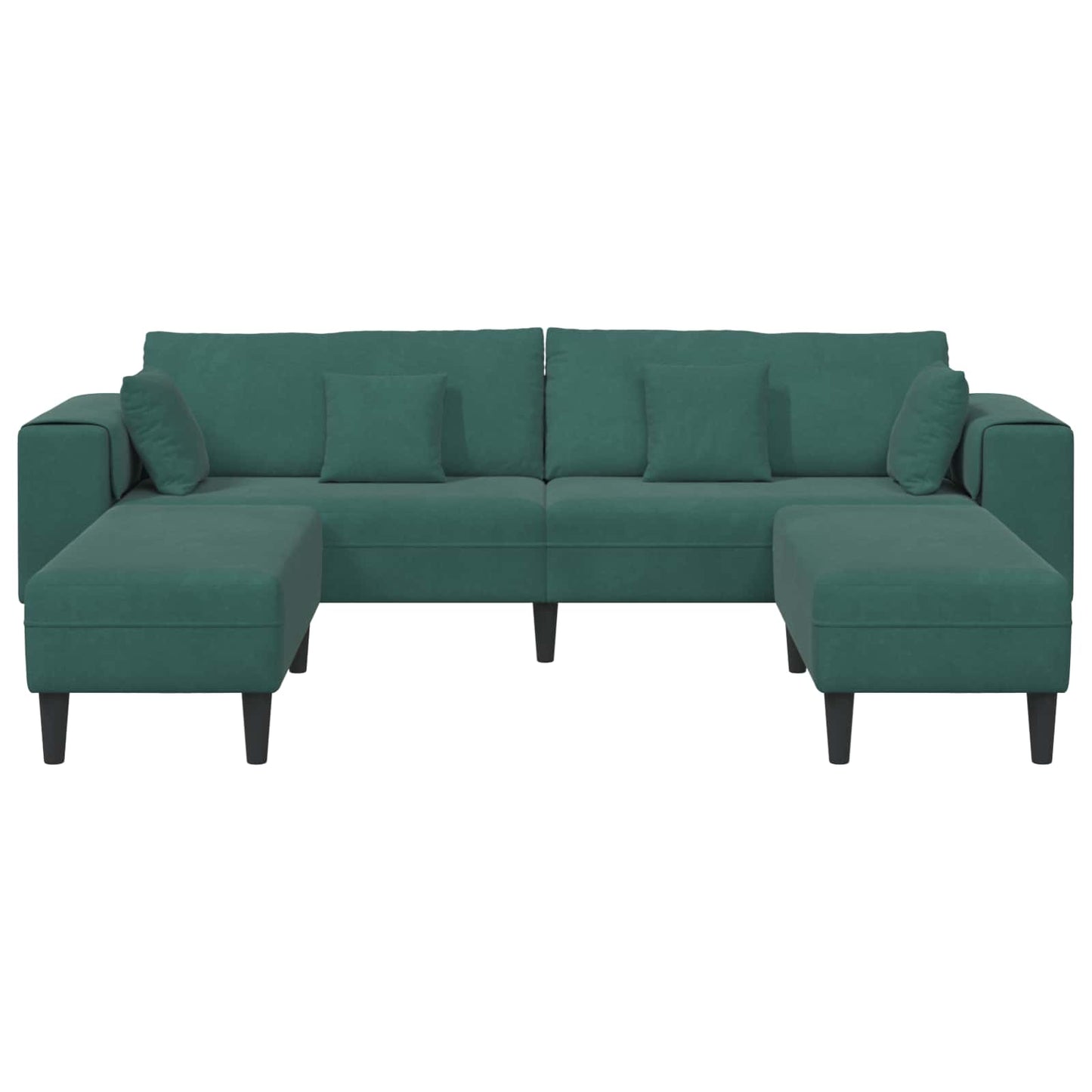vidaXL Sofa mit Kissen 3 pcs Dunkelgrün Samt