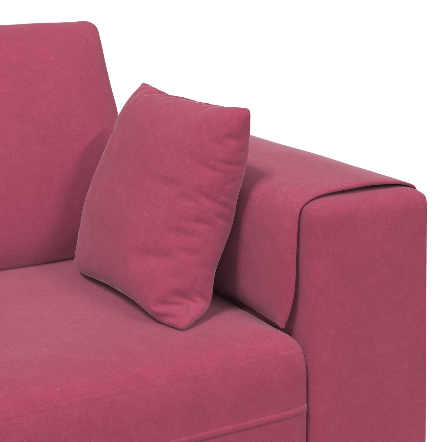 vidaXL Sofa mit Kissen 3 pcs Weinrot Samt