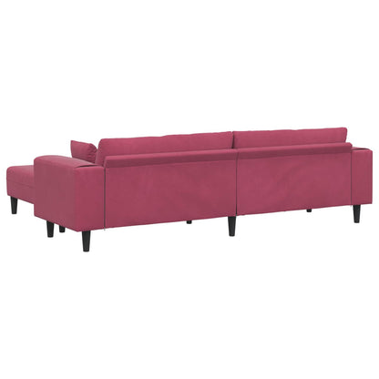 vidaXL Sofa mit Kissen 3 pcs Weinrot Samt
