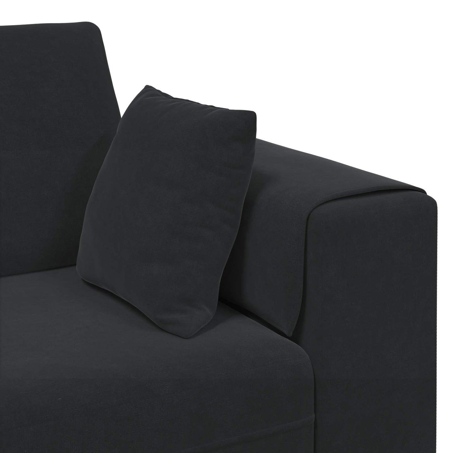 vidaXL Sofa mit Kissen 3 pcs Schwarz Samt
