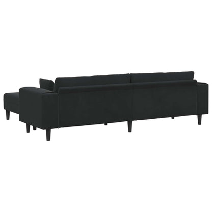 vidaXL Sofa mit Kissen 3 pcs Schwarz Samt