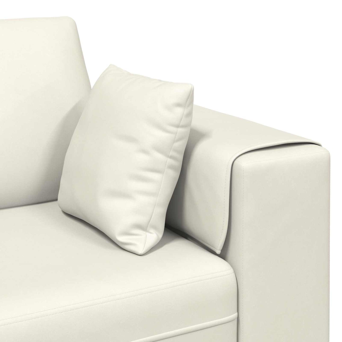 vidaXL Sofa mit Kissen 3 pcs Creme Samt