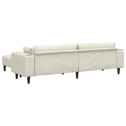 vidaXL Sofa mit Kissen 3 pcs Creme Samt