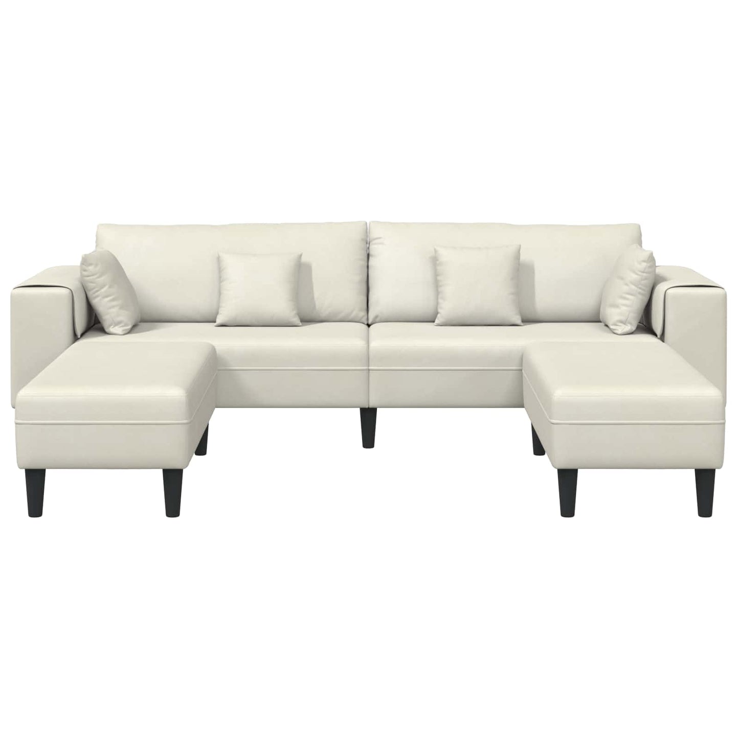 vidaXL Sofa mit Kissen 3 pcs Creme Samt