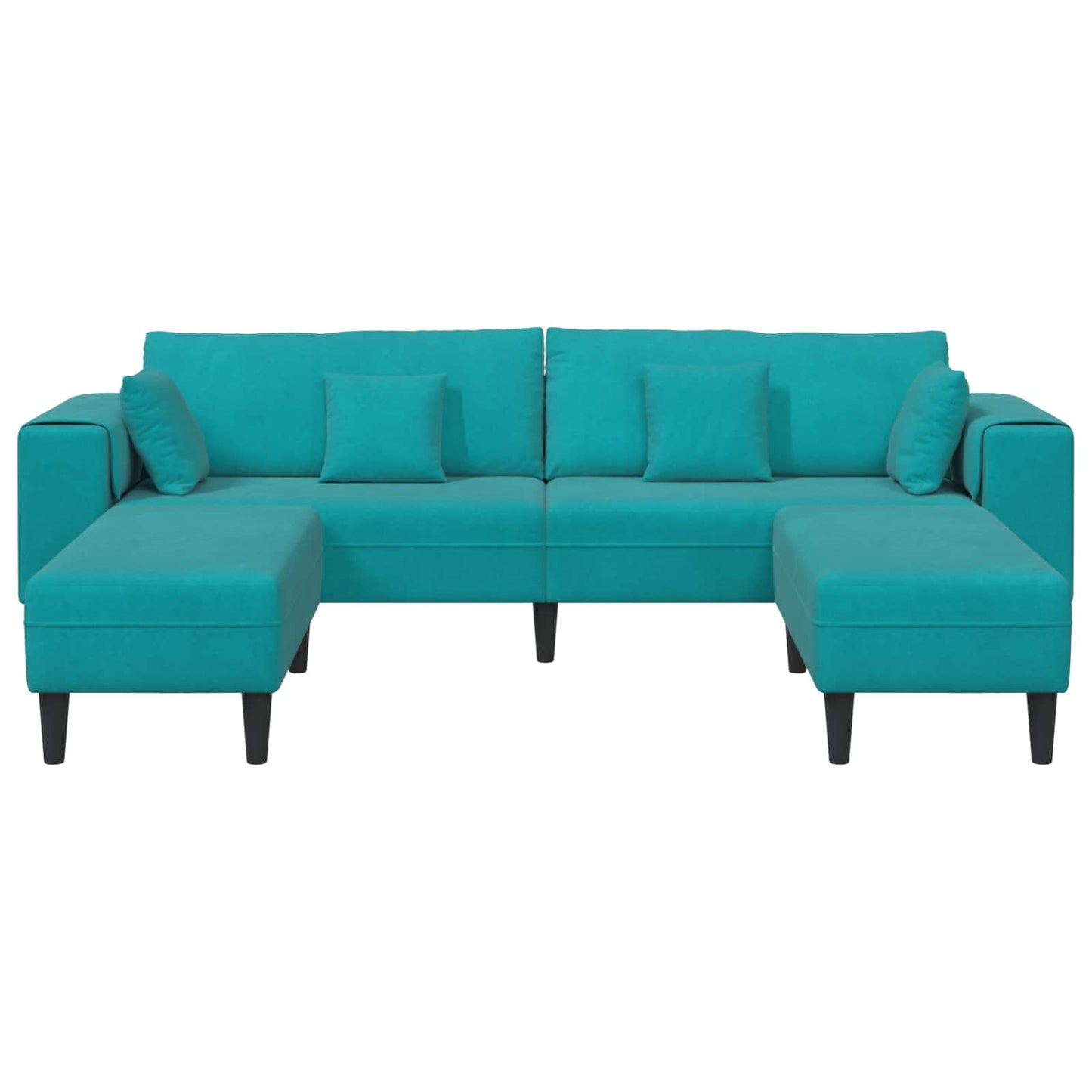 Sofa mit Kissen 3 pcs Türkis Samt