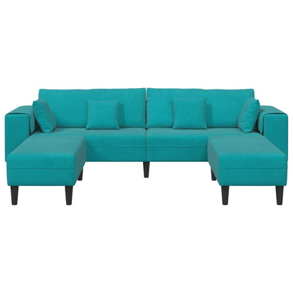 Sofa mit Kissen 3 pcs Türkis Samt