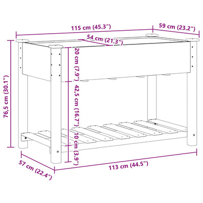 vidaXL Garten-Pflanzgefäß mit Regal Beige 115 x 59 x 76,5 cm