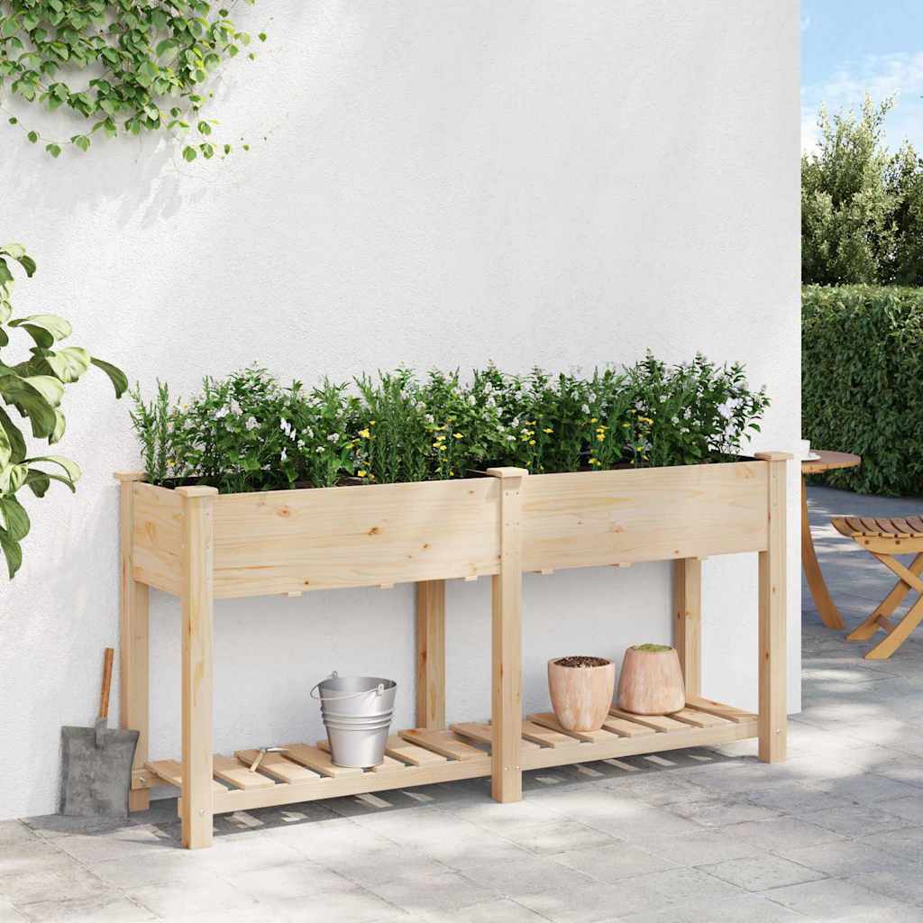 vidaXL Garten-Pflanzgefäß mit Regal Beige 161 x 43 x 76,5 cm