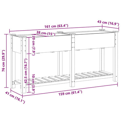 vidaXL Garten-Pflanzgefäß mit Regal Beige 161 x 43 x 76,5 cm
