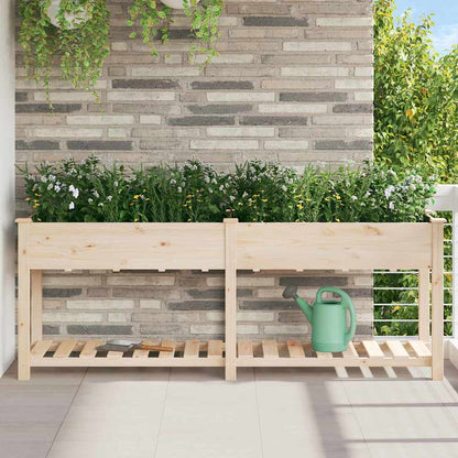 vidaXL Garten-Pflanzgefäß mit Regal Beige 203 x 53 x 76,5 cm