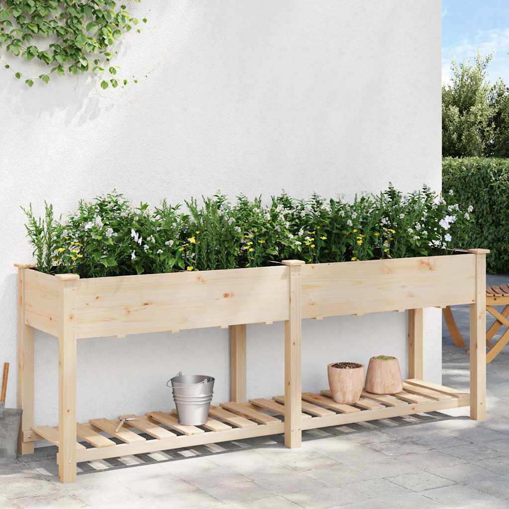 vidaXL Garten-Pflanzgefäß mit Regal Beige 203 x 53 x 76,5 cm