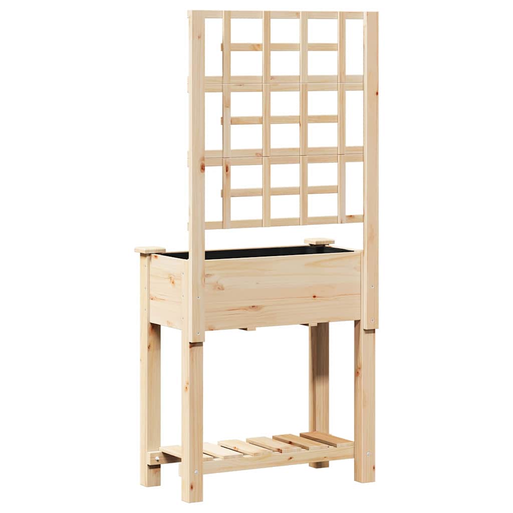 vidaXL Jardinière de jardin Beige 71 x 38 x 152 cm Bois de sapin massif