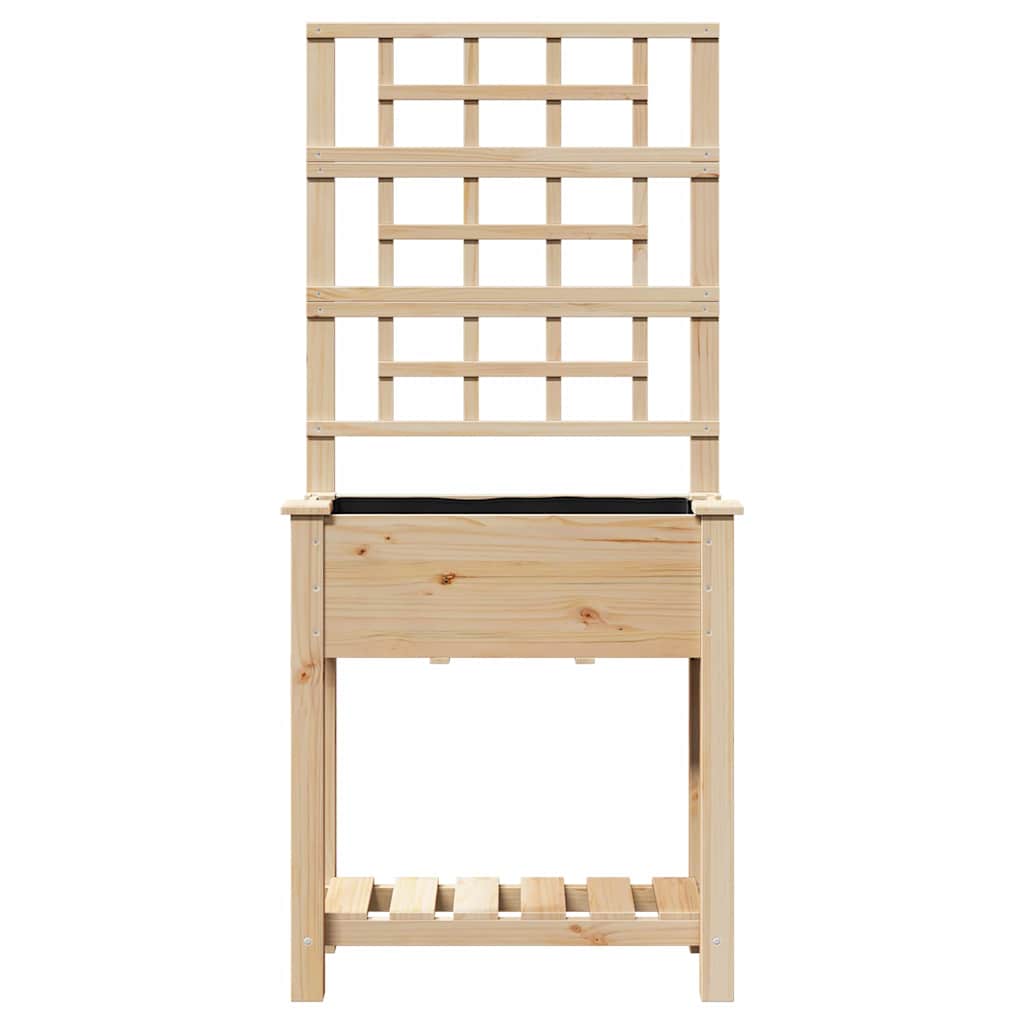 vidaXL Jardinière de jardin Beige 71 x 38 x 152 cm Bois de sapin massif