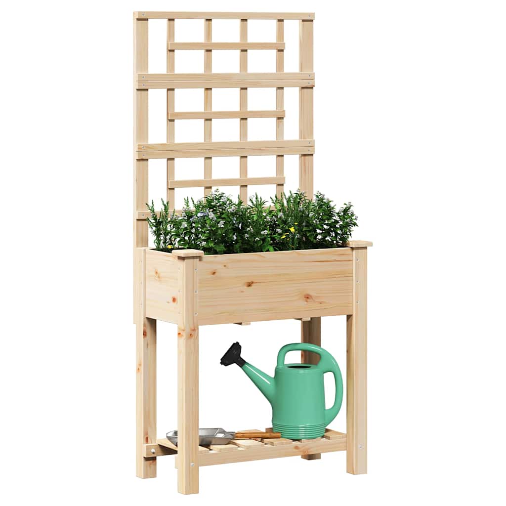 vidaXL Jardinière de jardin Beige 71 x 38 x 152 cm Bois de sapin massif