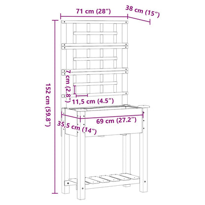 vidaXL Jardinière de jardin Beige 71 x 38 x 152 cm Bois de sapin massif