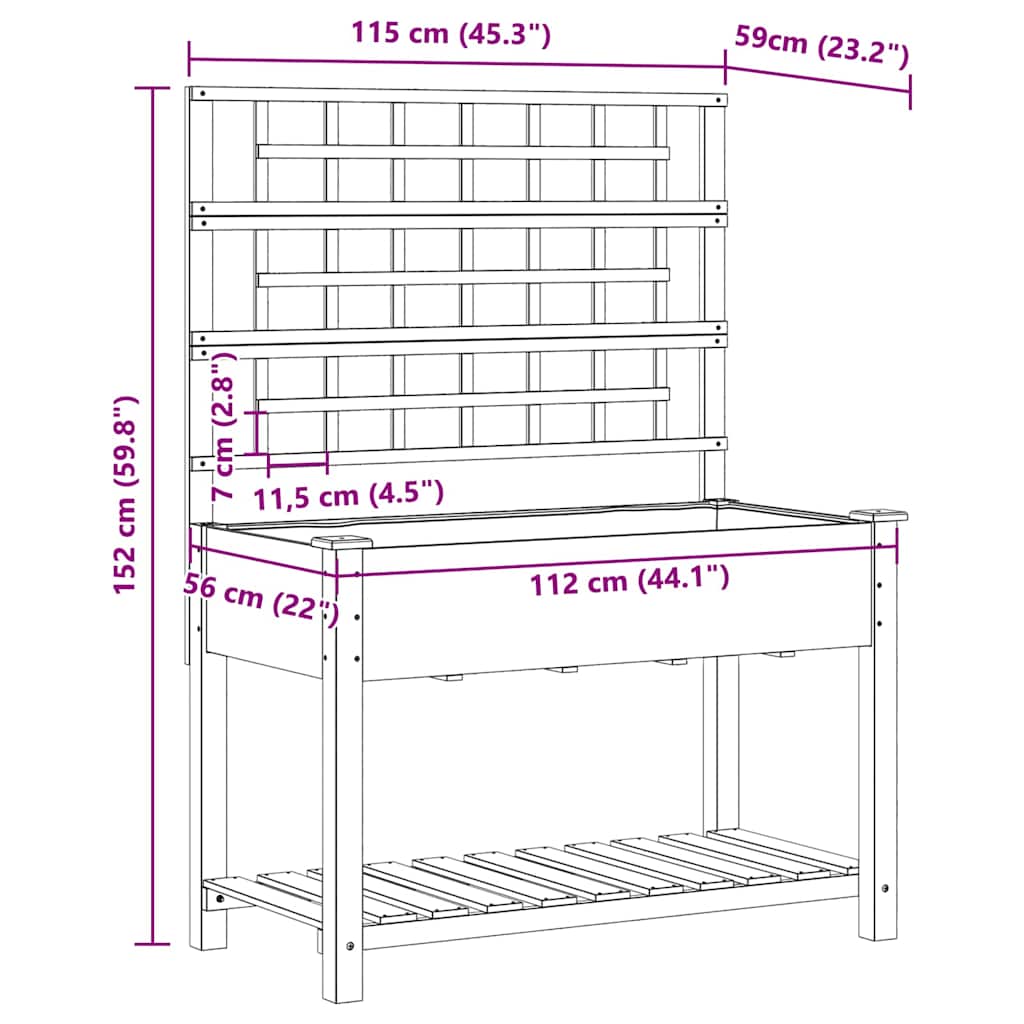 Garten-Pflanzgefäß mit Regal Beige 115 x 60,5 x 153 cm