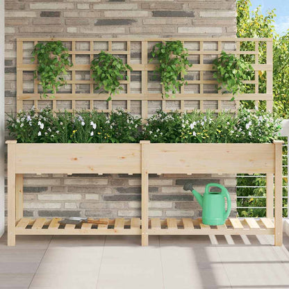 vidaXL Jardinière de jardin avec étagère Beige 203,5 x 54 x 152,5 cm