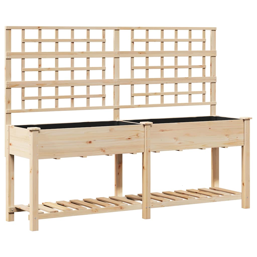 vidaXL Jardinière de jardin avec étagère Beige 203,5 x 54 x 152,5 cm