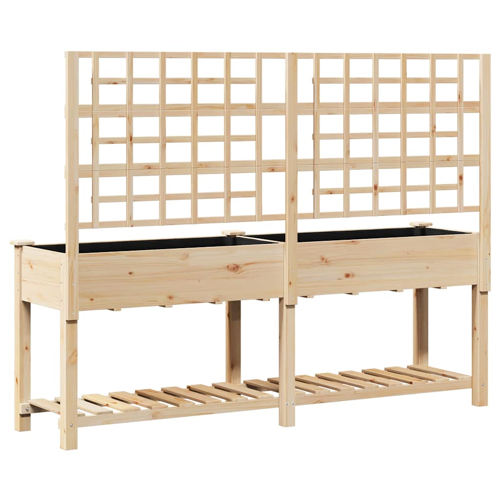 vidaXL Jardinière de jardin avec étagère Beige 203,5 x 54 x 152,5 cm