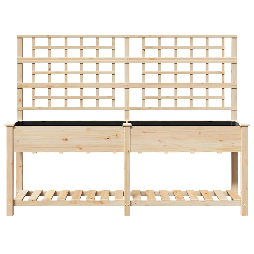 vidaXL Jardinière de jardin avec étagère Beige 203,5 x 54 x 152,5 cm