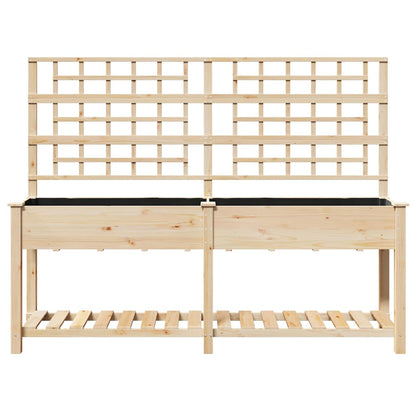 vidaXL Jardinière de jardin avec étagère Beige 203,5 x 54 x 152,5 cm