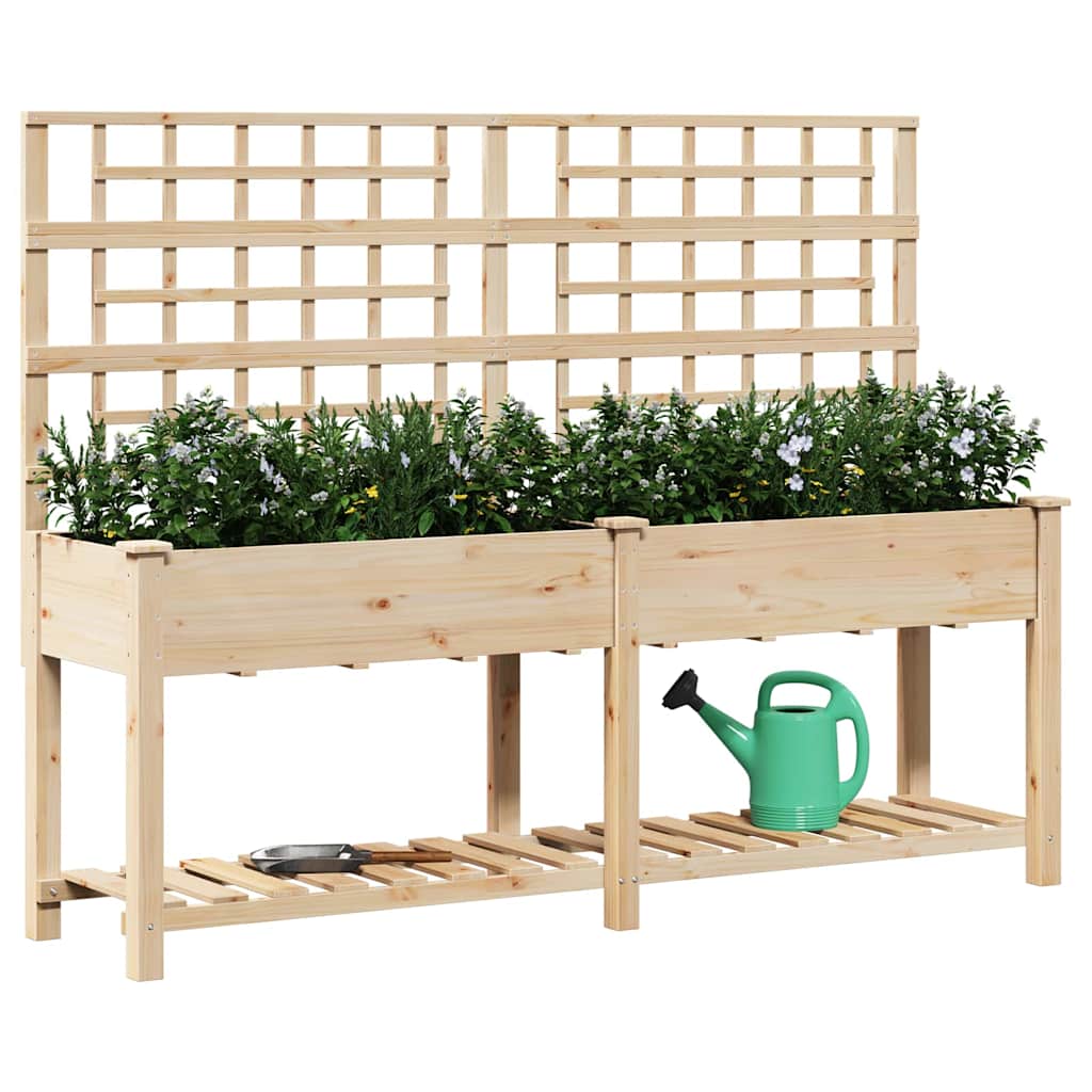 vidaXL Jardinière de jardin avec étagère Beige 203,5 x 54 x 152,5 cm