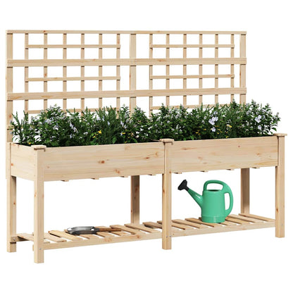 vidaXL Jardinière de jardin avec étagère Beige 203,5 x 54 x 152,5 cm