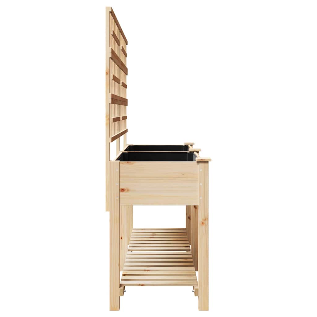 vidaXL Jardinière de jardin avec étagère Beige 203,5 x 54 x 152,5 cm
