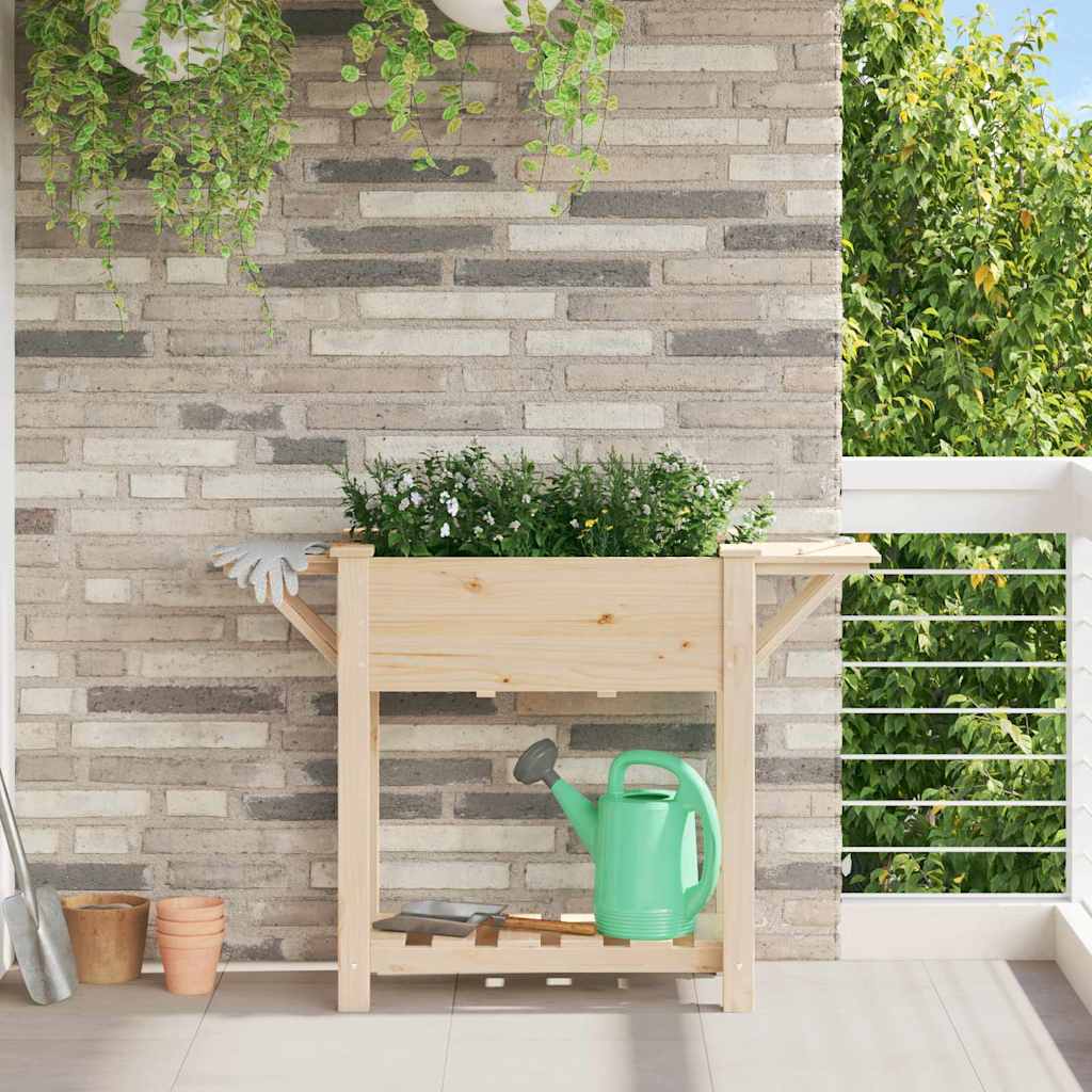 vidaXL Garten-Pflanzgefäß mit Regal Beige 111 x 37 x 76,5 cm