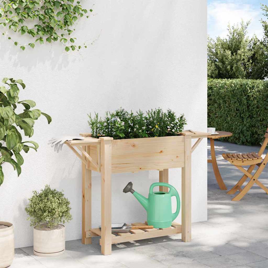vidaXL Garten-Pflanzgefäß mit Regal Beige 111 x 37 x 76,5 cm