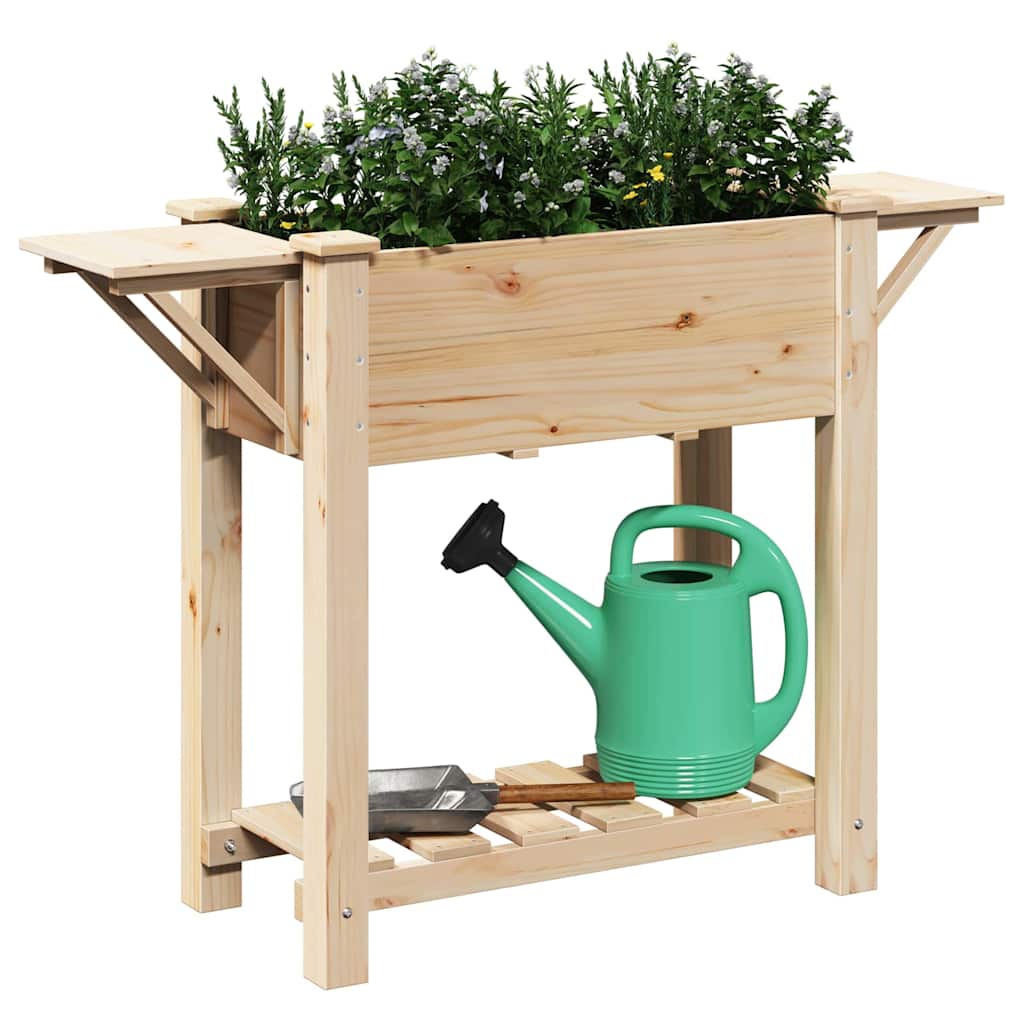 vidaXL Garten-Pflanzgefäß mit Regal Beige 111 x 37 x 76,5 cm