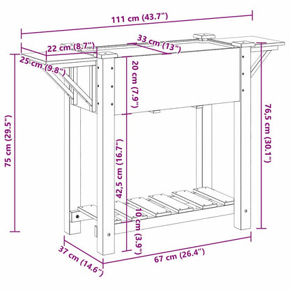 vidaXL Garten-Pflanzgefäß mit Regal Beige 111 x 37 x 76,5 cm