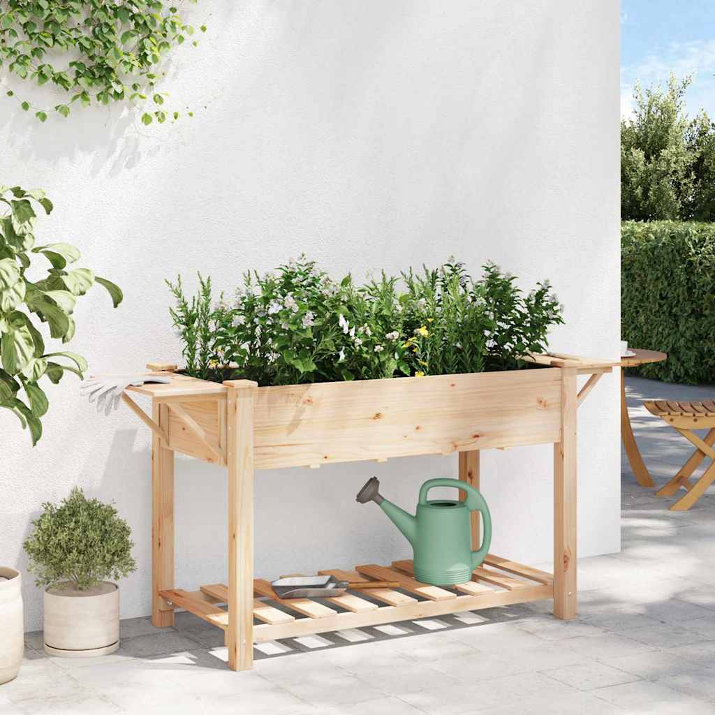 vidaXL Garten-Pflanzgefäß mit Regal Beige 155 x 59 x 76,5 cm