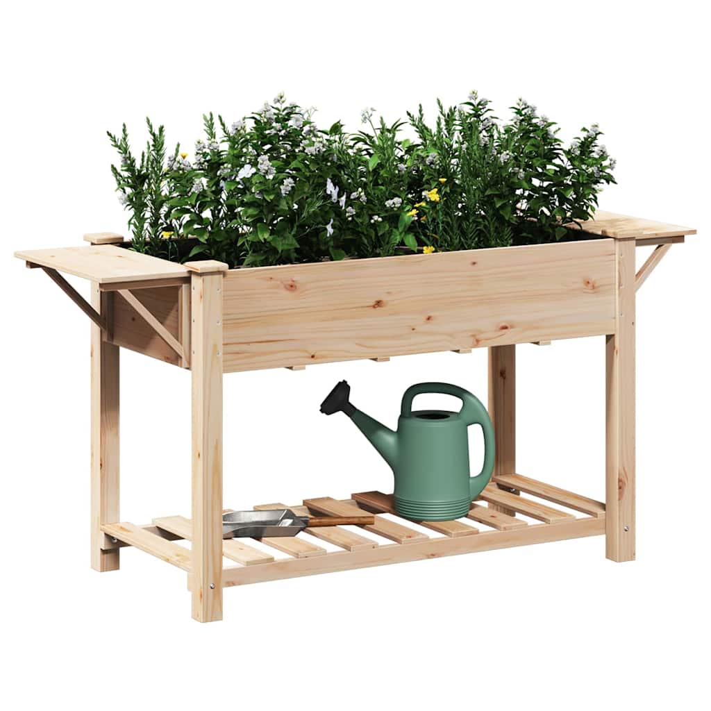 vidaXL Garten-Pflanzgefäß mit Regal Beige 155 x 59 x 76,5 cm