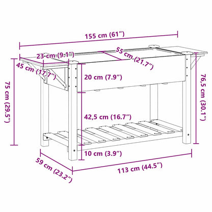 vidaXL Garten-Pflanzgefäß mit Regal Beige 155 x 59 x 76,5 cm