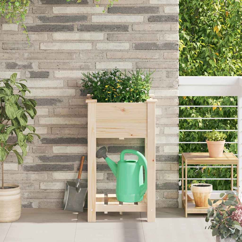 vidaXL Garten-Pflanzgefäß mit Regal Beige 45 x 45 x 76,5 cm