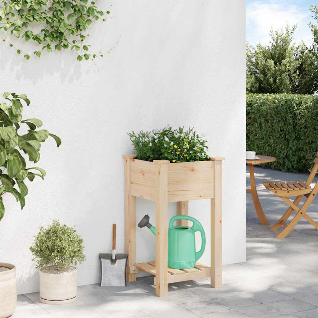 vidaXL Garten-Pflanzgefäß mit Regal Beige 45 x 45 x 76,5 cm