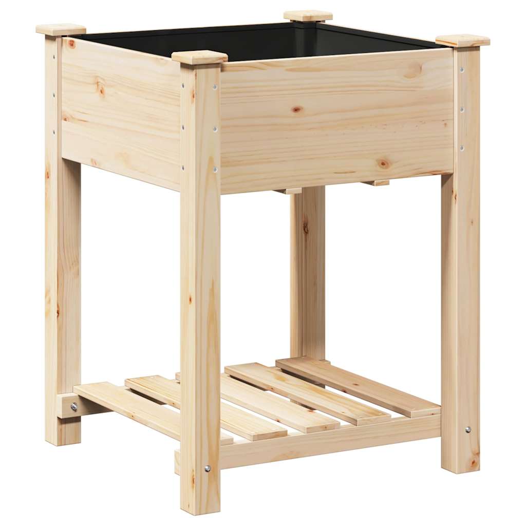 vidaXL Jardinière de jardin avec étagère Beige 60,5 x 60 x 76,5 cm