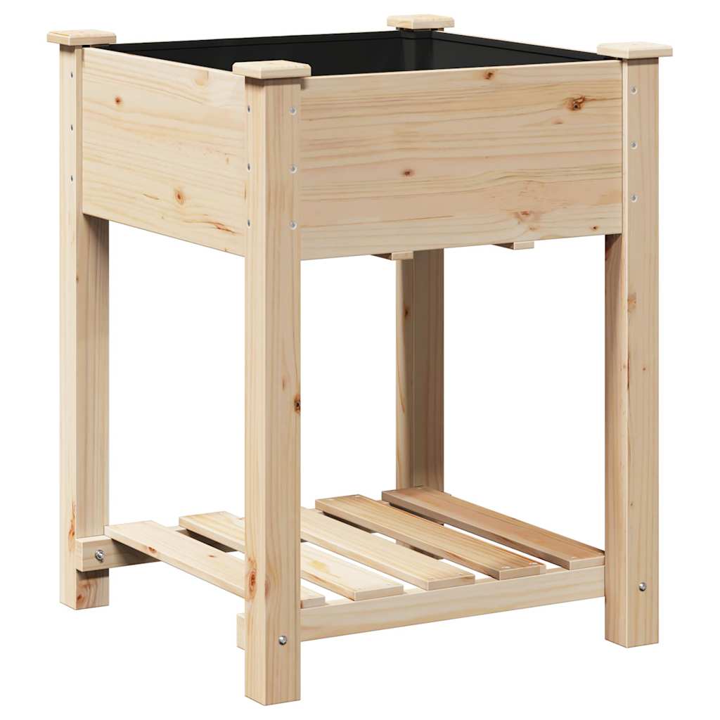 vidaXL Jardinière de jardin avec étagère Beige 60,5 x 60 x 76,5 cm