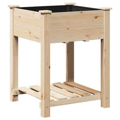 vidaXL Jardinière de jardin avec étagère Beige 60,5 x 60 x 76,5 cm