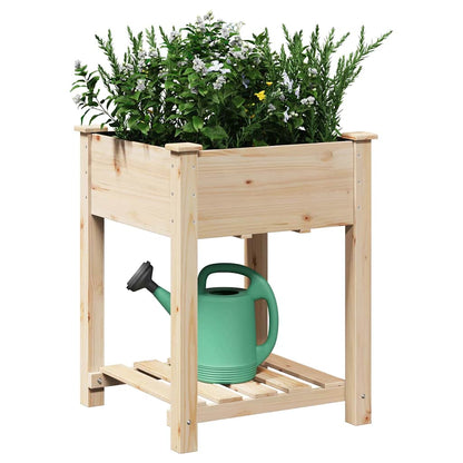 vidaXL Jardinière de jardin avec étagère Beige 60,5 x 60 x 76,5 cm
