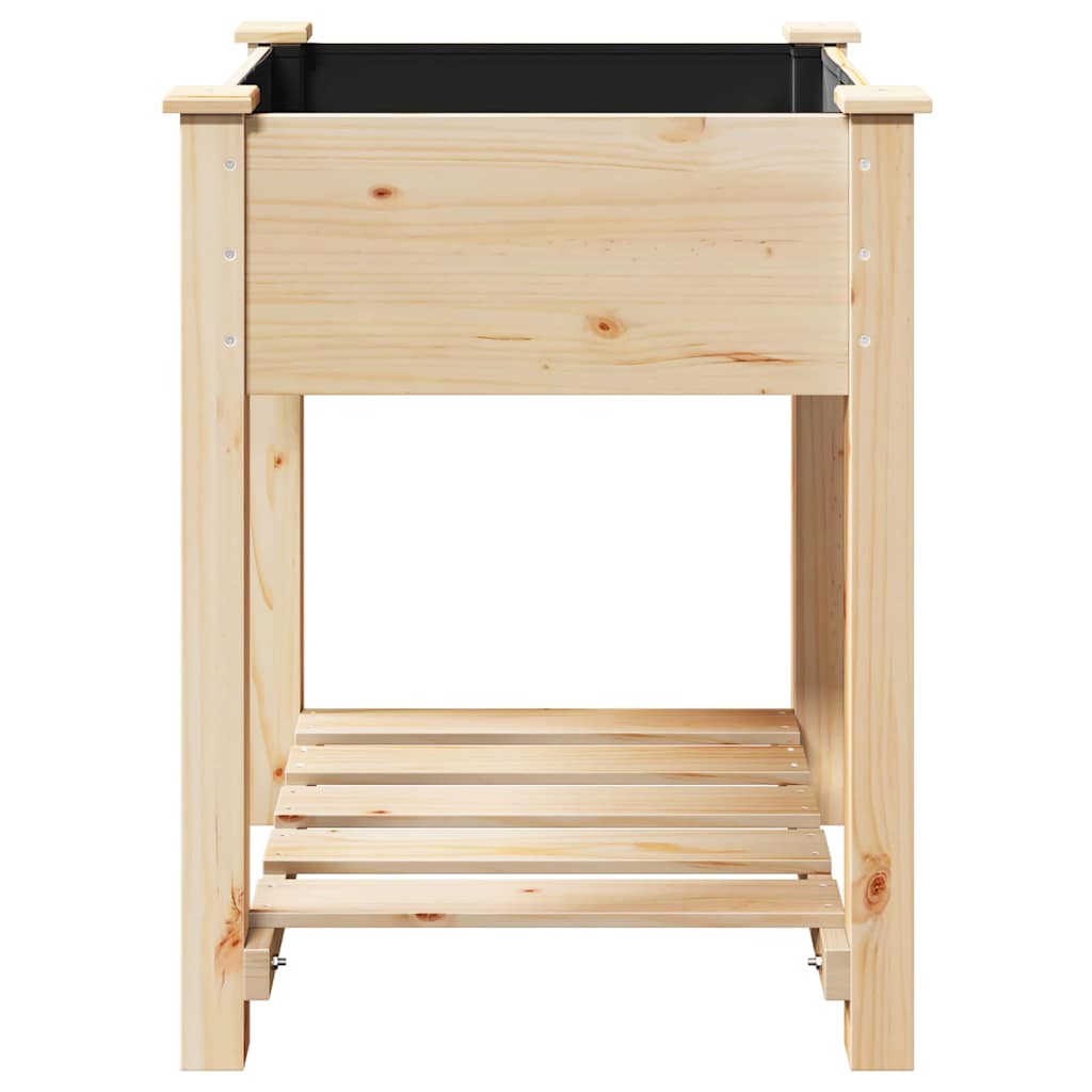 vidaXL Jardinière de jardin avec étagère Beige 60,5 x 60 x 76,5 cm